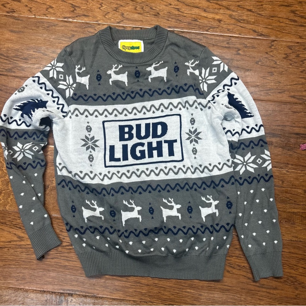 Tipsy Elves‎ bud light holiday Crewneck Sweater